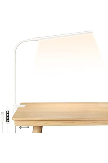 LEPRO Lepro Desk Lamp Clip On, Adjustable Flexible, White