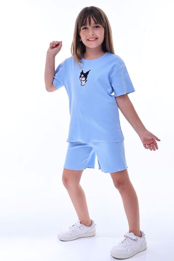 ZUZUNGA Ribana Beybi Overlock Detailed Kuromi Embroidered Top-Under Set