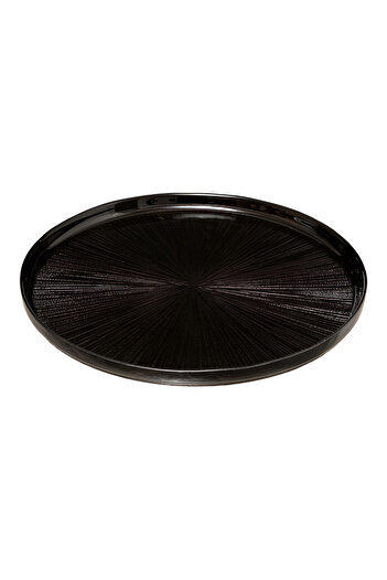 Secret de Gourmet Elegant Round Shaped Glass Astra Dinner Plate Black 28cm