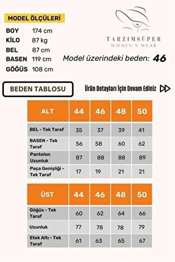 tarzımsüper Women's Plus Size Black V-Neck Comfort Model Short Sleeve Pocket Capri Suit
