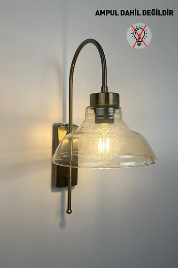 Bamyum Belivo Honey Color Glass Single Sconce Retro Pendant Lamp Restaurant Living Room Lighting