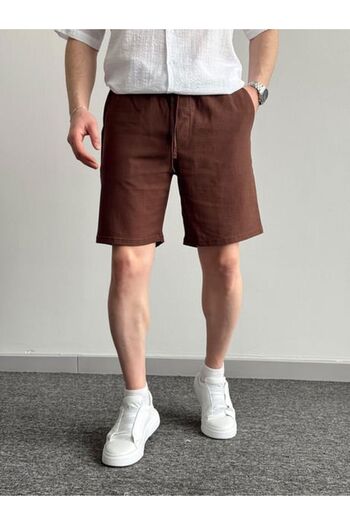 He Brand Men's Brown Linen Shorts & Capri