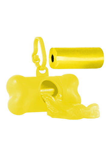 Ropet Set of 2 rolls x 15 waste bags and dispenser, for dogs and cats, Yellow