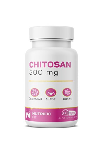 NUTRIFIC Chitosan 500mg, cholesterol, weight loss, transit, 60 vegetable capsules