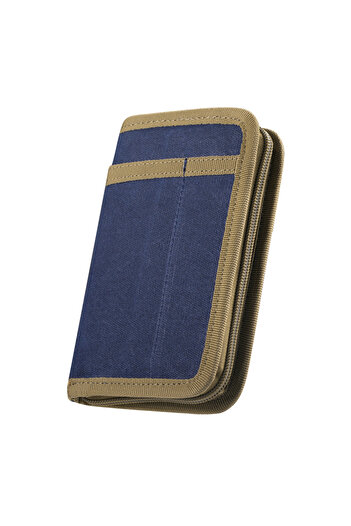Choice Blue Canvas Pocket Journal Cover with Zipper For Notebook Passport Phone Pen Card Money Outdoor Acti