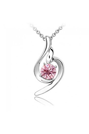 Kelan 925 Silver Plated Women's Necklace With Pink Fairy Pendant – Delicate Jewelry