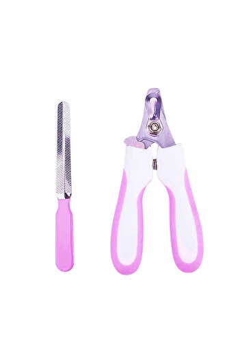 Ropet Set Cleste Profesional Taiat unghii animale si pila, Pisici, Caini, 15 cm, Roz