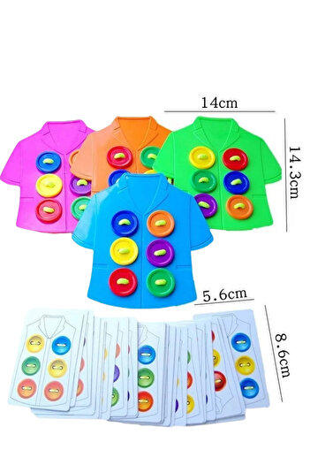 BubbyPlay Eğitici Kıyafet Gömlek Düğme Dikme Oyun 52 Prç Montessori Çocuklar Motor Beceri Zeka Gelişim Oyuncak