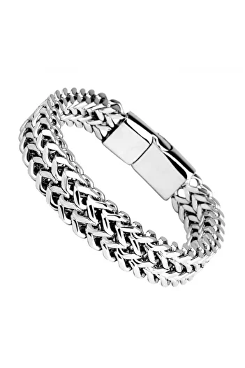 xUPING Men's bracelet chain made of stainless steel, magnetic clasp, 21 cm