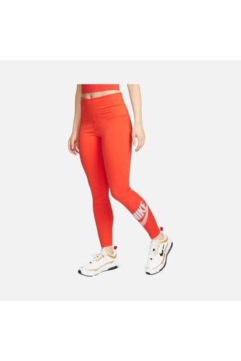 Nike Dri-Fit One Colorblock High-Waisted Dance Training Women's Red High-Waisted Sports Leggings Dz4611-633