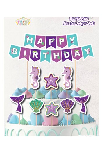 Deniz Party Store Mermaid Cake Decor Set of 2