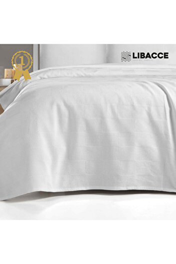 Libacce Industrial Products Double 100% Cotton Checkerboard Patterned Bedspread Hotel Type Luxury Pique 200X230 cm