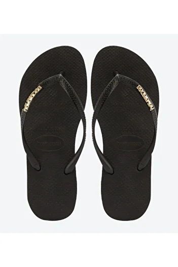 Havaianas Black HAV. SLIM LOGO METALLIC Women's Sandal