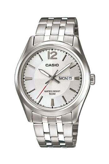 Casio Men's MTP-1335D-7AVDF 38mm Analog Quartz Watch with Fabric Strap - Silver
