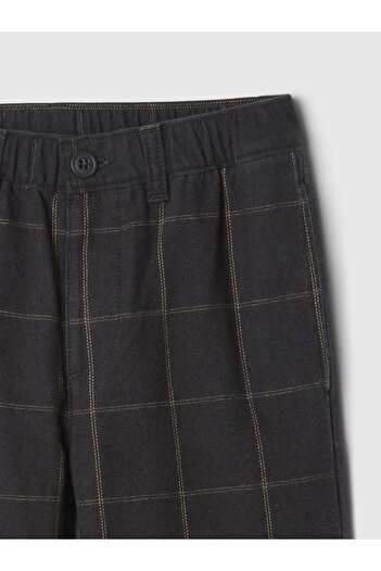 GAP Erkek Çocuk Gri Houndstooth Desenli Pantolon