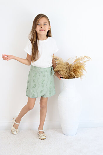FESSHERA KİDS 🌸 Girl's Shorts Skirt – Comfortable Fit with Bow Pattern |   For Casual & Stylish Combinations 🌸