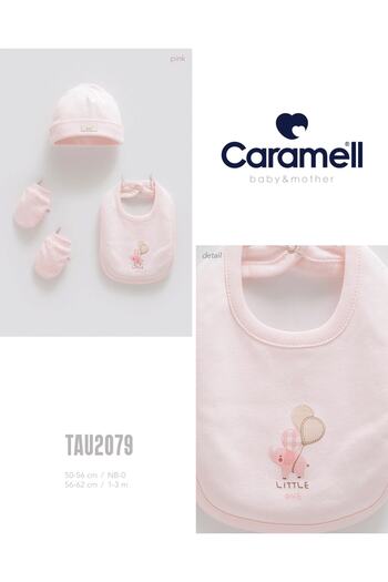 Caramell My Baby Kumsal 4-Piece Set Accessory Gloves Apron Beanie Soft Color 2079