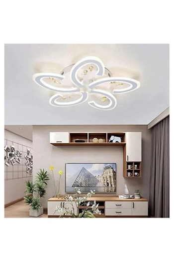 Jiju White Led Chandelier With 2.4g Wifi Remote Control Light/cold/warm/neutral Adjustable Intensity