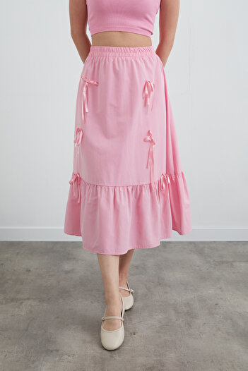 Fulla Moda Elastic Waist Ribbon Skirt