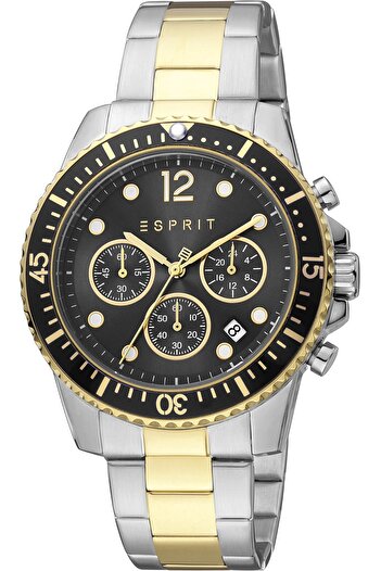 Esprit Ρολόι ES1G373M0085 Ανδρικό Hudson σε Ασημί/Μαύρο Χρώμα με Μαύρο Καντράν και Μηχανισμό Quartz
