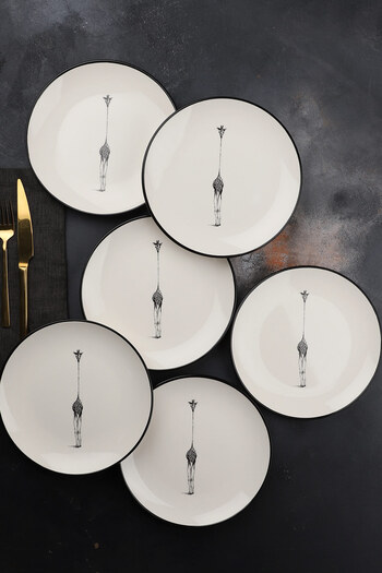 Porselen Diyarı Giraffe Giraffe 6 Piece Ceramic 21 cm Cake Plate