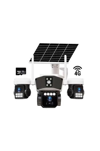 e-Wantay 4G 3 in 1 surveillance camera, 3x3MP, SIM, solar, PIR, 16000mAh, color night, + 64GB card