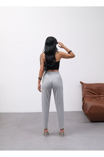 ETİLER COLLECTION Decorative Buttoned Back Waist Elastic Trousers