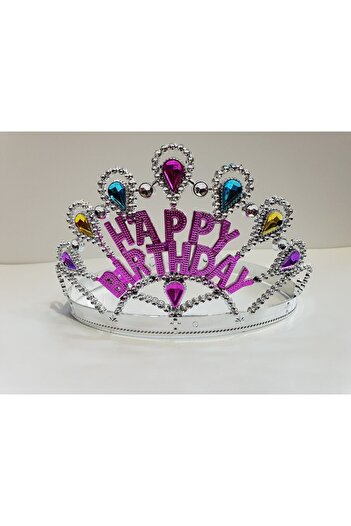 Skygo Silver Color Happy Birthday Written Birthday Crown 60 cm