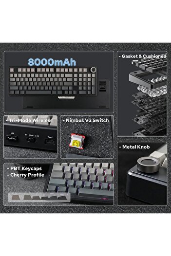 Epomaker X AULA F99 PRO Wireless Gaming Keyboard (Black Gradient)