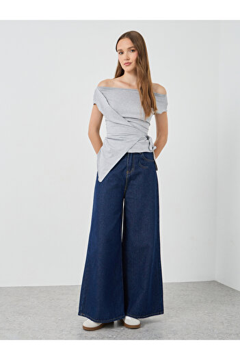 Styli Off Shoulder Wrap Tie Detail Top