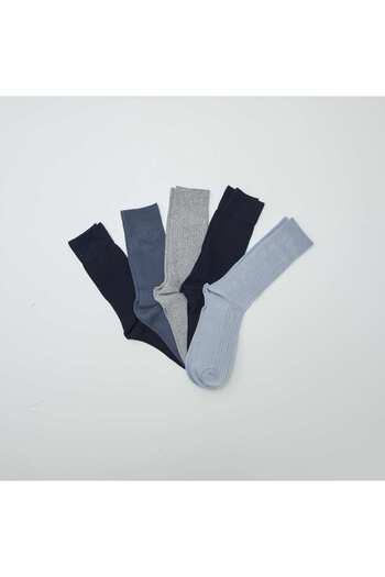 KIABI Pack of 5 pairs of ribbed socks BLUE