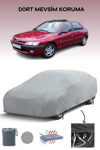 Breen Gray Peugeot 306 Hatchback Car Tarpaulin Auto Tarpaulin Water-Sun Proof