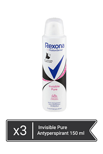 Rexona Rexona Invisible Pure Αντιιδρωτικό 150 ml x 3 τεμάχια