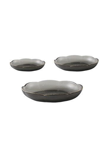 sharpdo Three Piece Fluorescent All Bright Glass Daily Plate Set