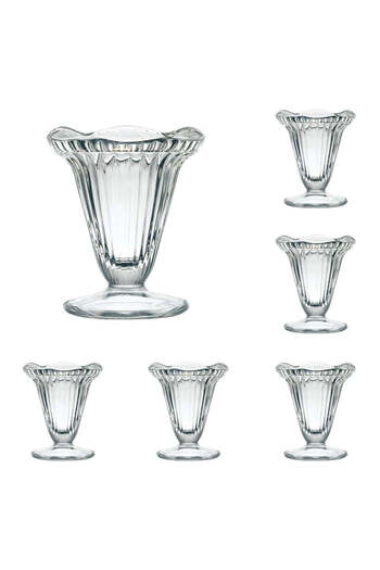 OEM Set of 6 ice cream or dessert cups, 6 x 20cl, very resistant glass
