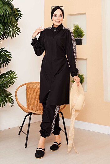 EBRUTESETTÜR Leopard Garnished Hijab Swimsuit