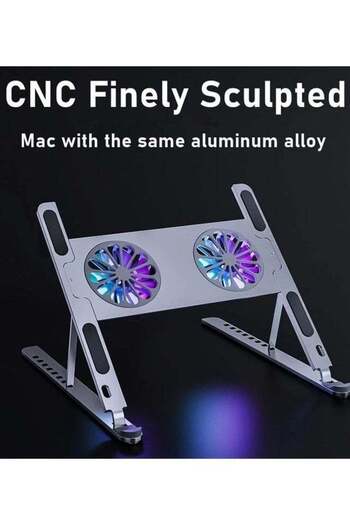 COOYA Cooling Laptop Stand Adjustable Angle Folding Tablet Holder With Mute Cooling