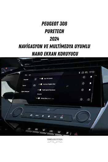 UniqAnatolia Peugeot 308 Puretech 2024 Navigation and Multimedia Compatible Nano Screen Protector