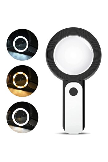 Skygo Portable Lighted Magnifying Glass - 30X -12 Optical Glass Reading Magnifying Glass Double Layer 2290-18