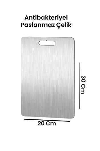 Taç Antibacterial Stainless Steel Cutting Board 30 cm