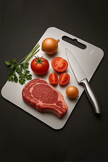 Taç Antibacterial Stainless Steel Cutting Board 33 cm