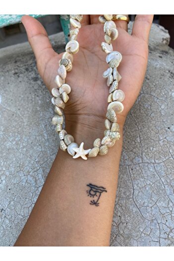 Stoneday Natural Seashell (Cat's Eye Shell) Star End Summer Necklace
