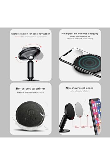 Baseus Magnetic Car Phone Holder for Dashboard, 360° Rotation Cell Phone Mount With Ultra Strong Ma