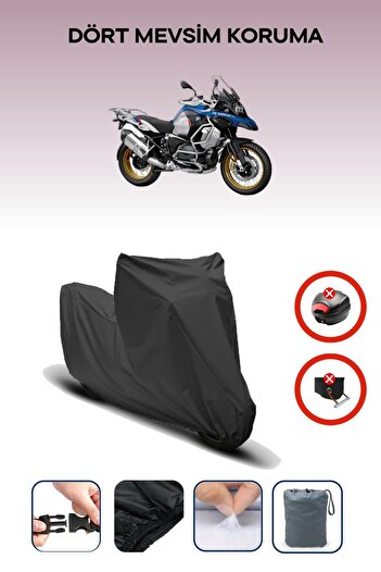 Breen Black Rear Bag Incompatible Bmw R 1250 Gs Adventure Compatible Motorcycle Tarpaulin, Engine Cover