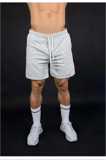 memowear Unisex Μαύρο-Γκρι 2 τεμαχίων S-shorts με ελαστική τσέπη στη μέση
