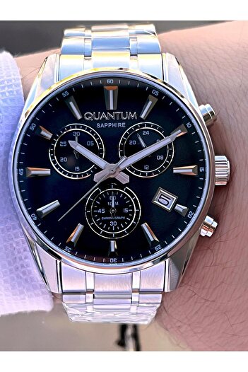 Quantum Sapphire Cizilmez Cam Çelik Kordon İç Kadran Fonksiyonları Aktif 10 Atm Erkek Kol Saat NQ350