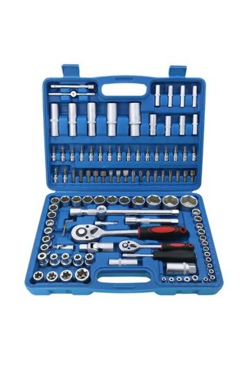 Rovitech Set trusa 108 piese, tubular in 6 colturi cromate cu chlichet si adaptoare, 1/2" - 1/4"