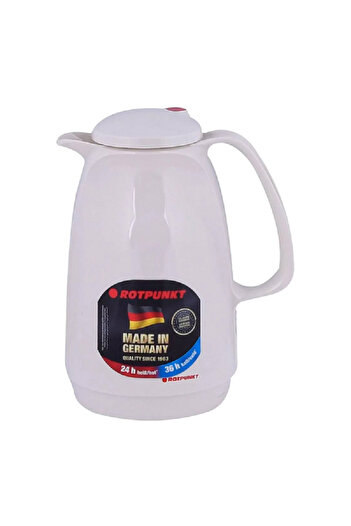ROTPUNKT High-Quality Metallic Vacuum Jug White 1 Liter