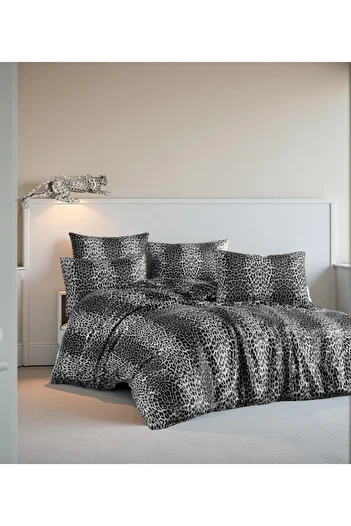 MORRİVAL Battal Boy Leopard Pattern 200 X 230 Double Personal Duvet Cover Set 4 Pillow Cases Without Sheets 5 Pieces