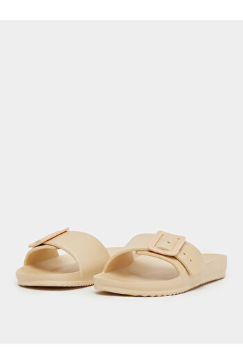 Take Two By Styli Solid Buckle Detail Slip-On Slipper
